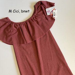 Medium Lularoe Cici ruffled dress, solid pink